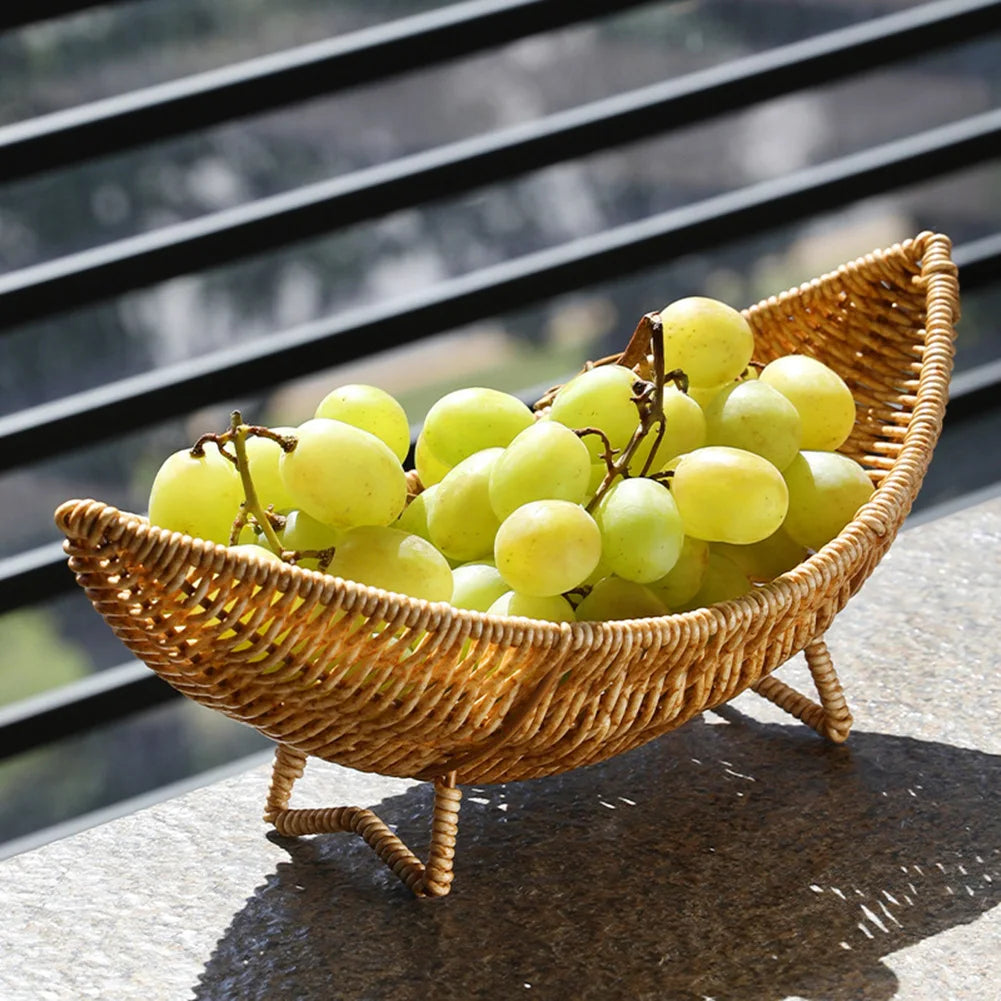 Tabuleiro para fruta e servir em imitação de vime