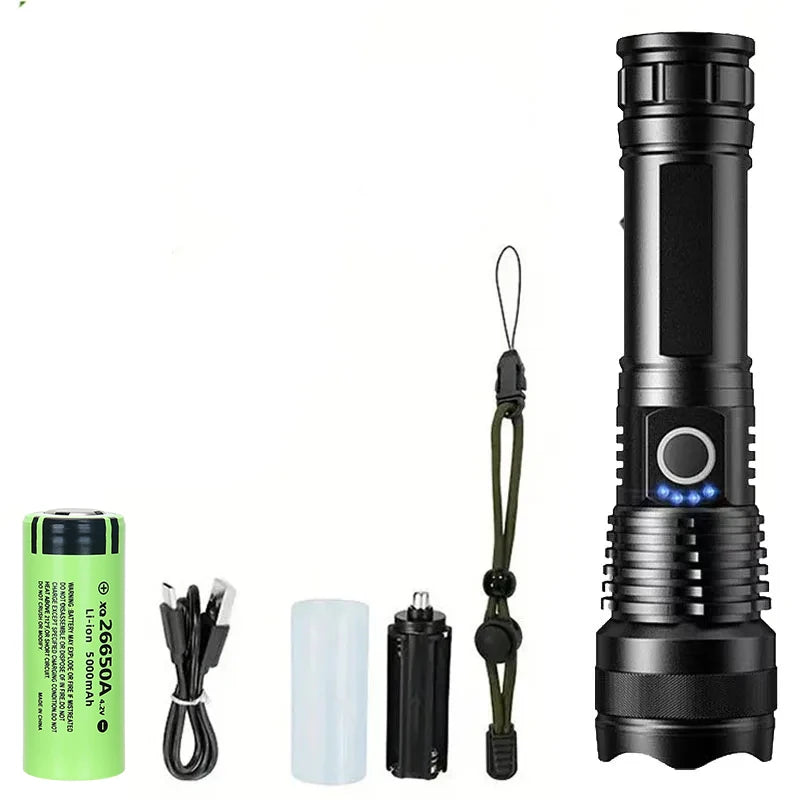 P50 Rechargeable Zoom Flashlight with Battery Options
