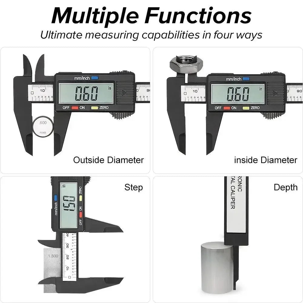 Plastic Digital Caliper, 100mm or 150mm Range