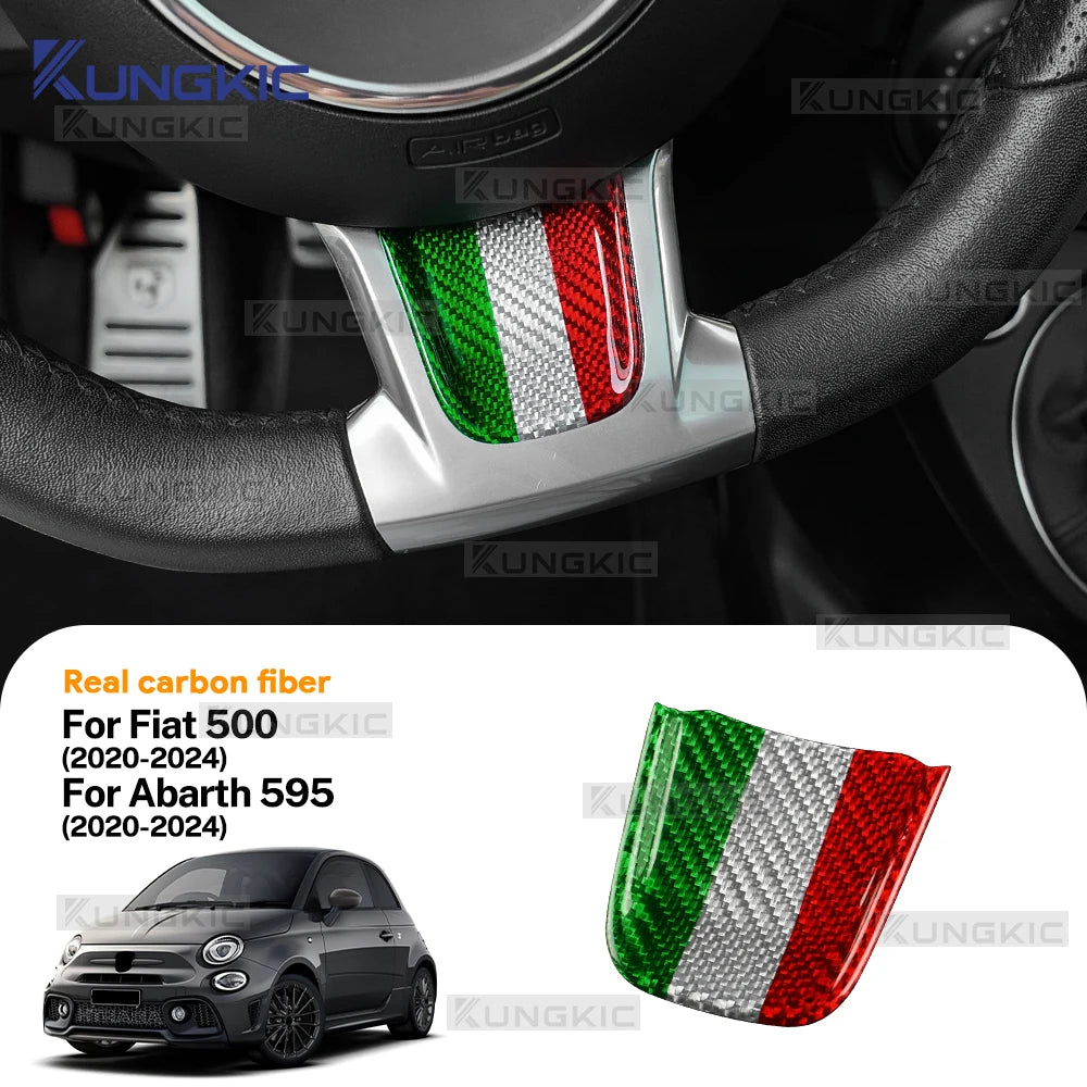 Real Hard Carbon Fiber Bottom Trim for Fiat 500 Abarth 595 2020-2023