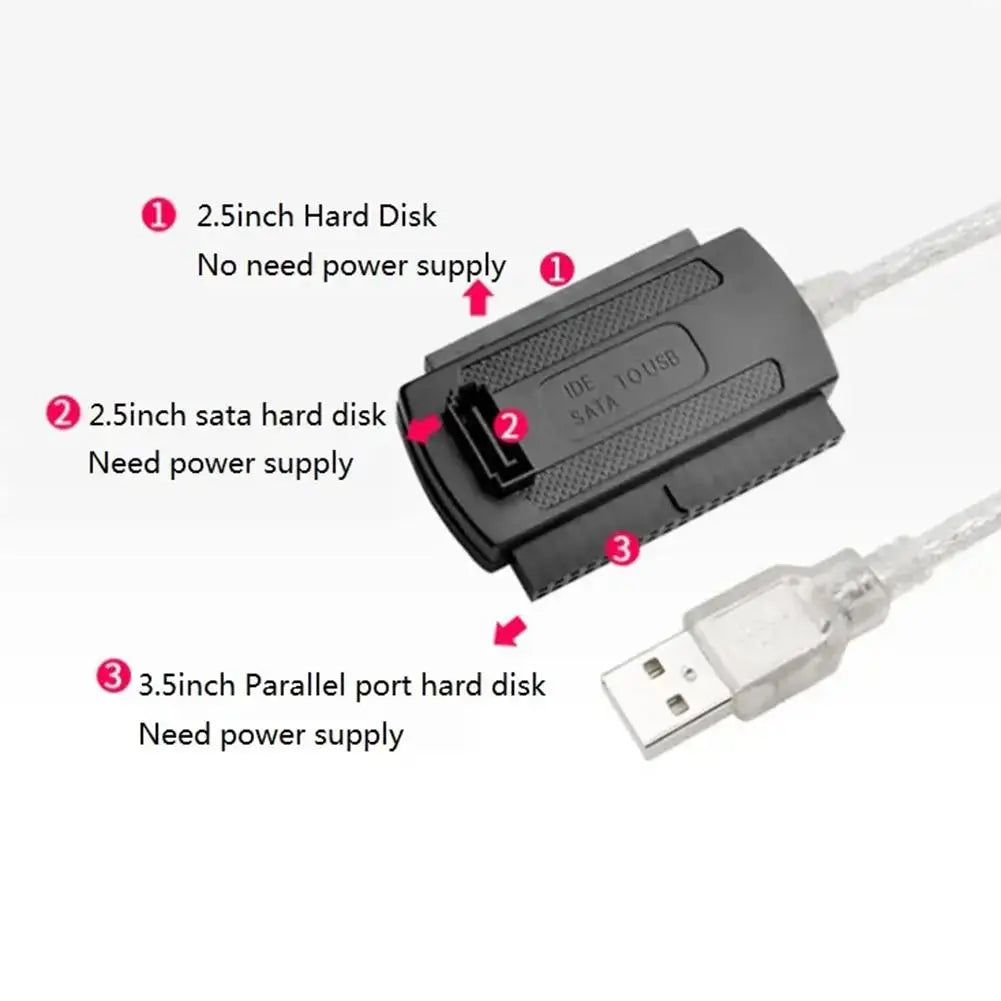 Câble adaptateur USB 2.0 vers disques SATA et IDE