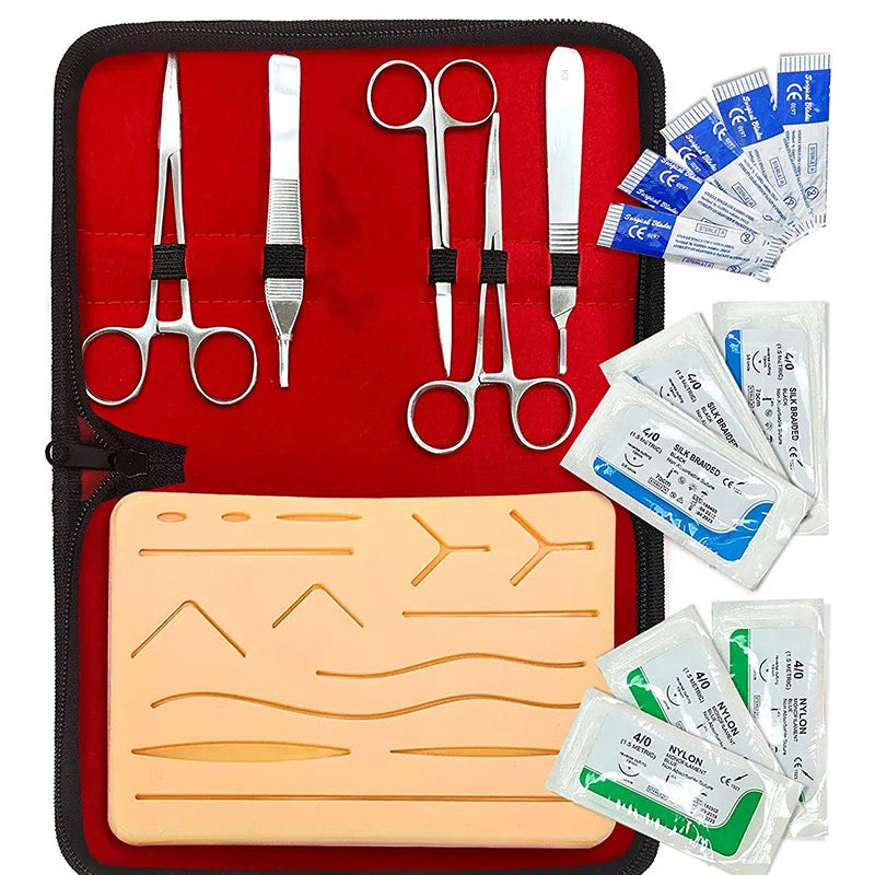 Suture Practice Training Kit with Instruments and Pad