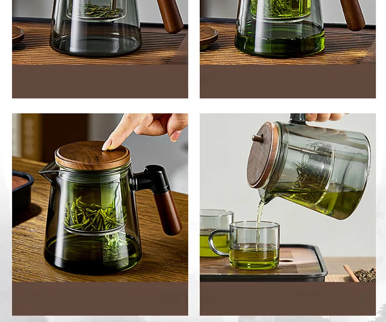 Tea Ceremony Culture Large Capacity Dividing Teacup Removable Glass Inner Tank Home Tea Water Separation Filter Teacup 