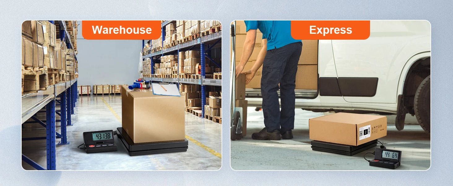 Bilancia postale digitale da 110 lb con schermo LCD pieghevole