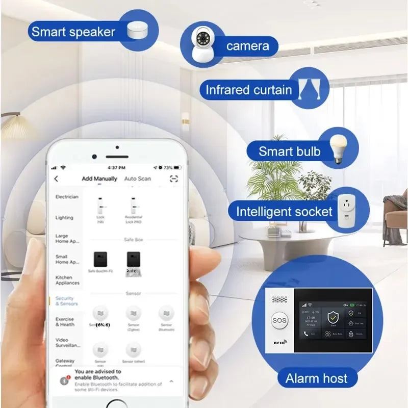 PGST PG-107 4G Tuya trådløs hjemme-WIFI GSM hjemme sikkerhet med bevegelsessensor innbruddslarm system støtter Alexa & Google