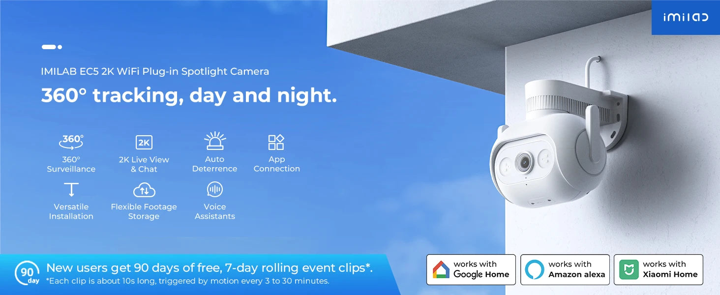 IMILAB EC5 Telecamera Floodlight 2K con tracciamento a 360° e visione notturna