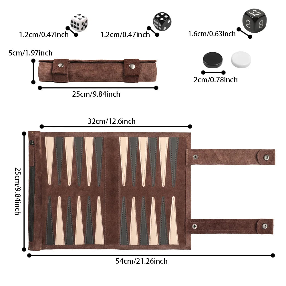 Set da viaggio per backgammon arrotolabile