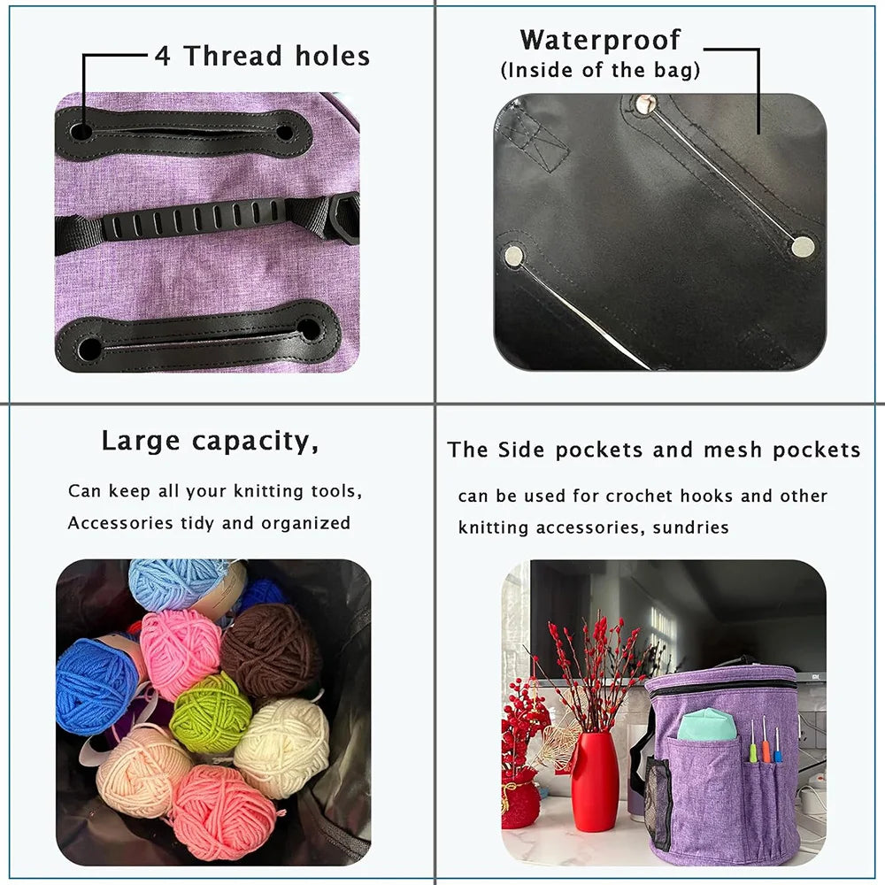 Yarn and Knitting Tool Storage Bag