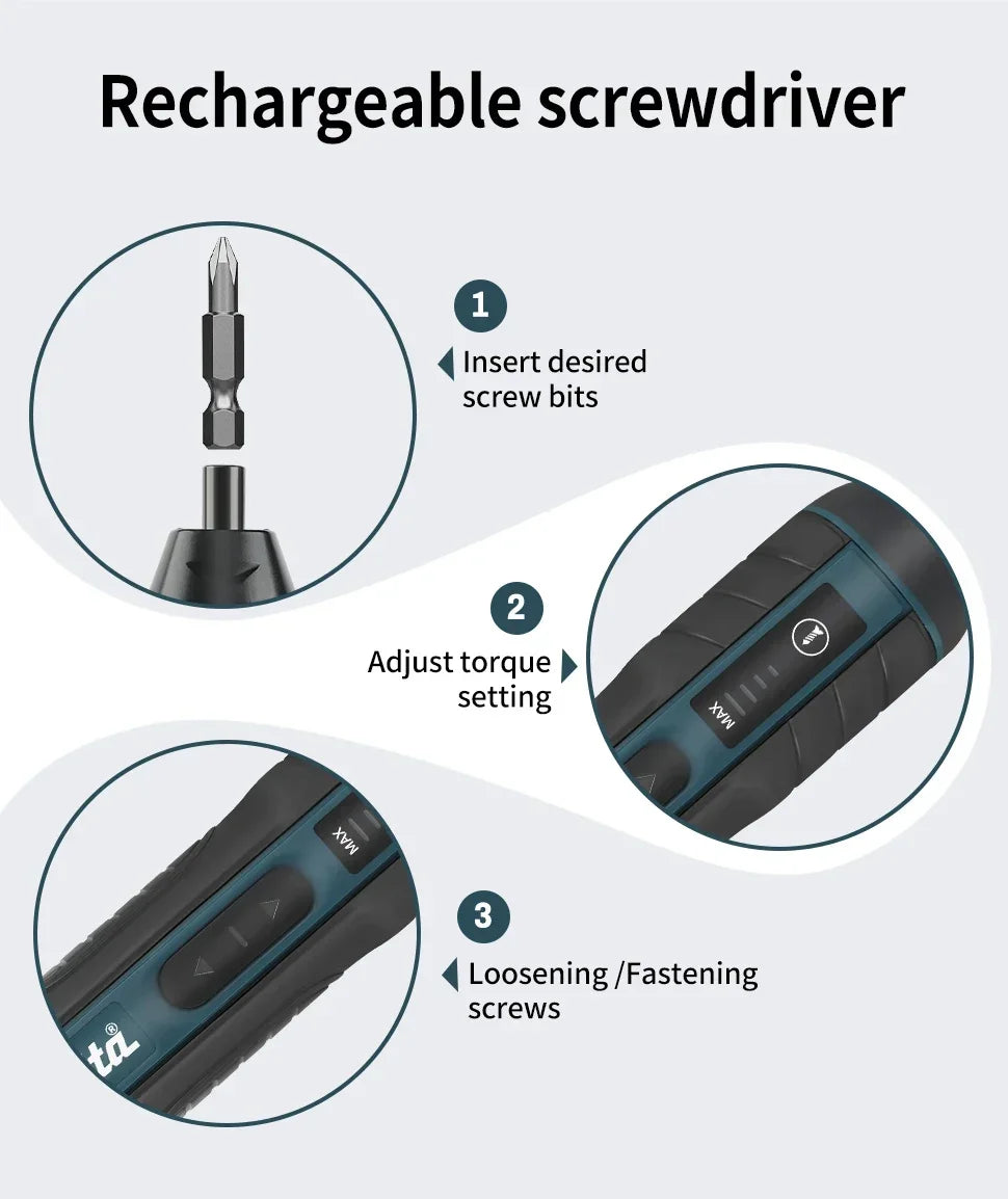 Makita 3.6V Cordless Screwdriver 1/4" Mini Driver 2-5N.m Torque