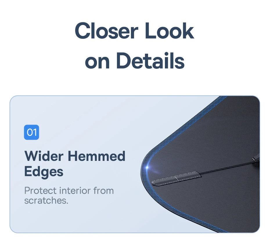 Baseus Car Windshield Sun Shade Umbrella Wider Hemmed Edges Cover Front Window Sunshades Summer Sun Protection Accessories 