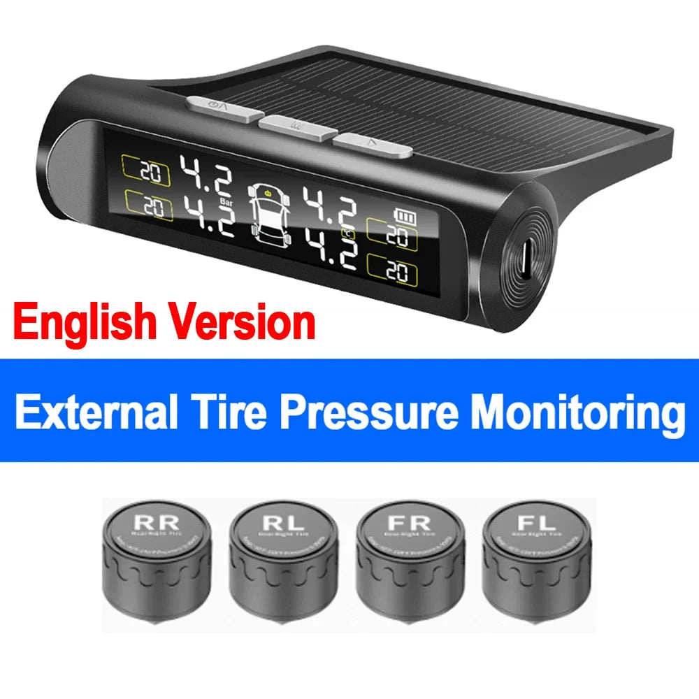Zonne-energiedisplay voor TPMS met vier sensoren