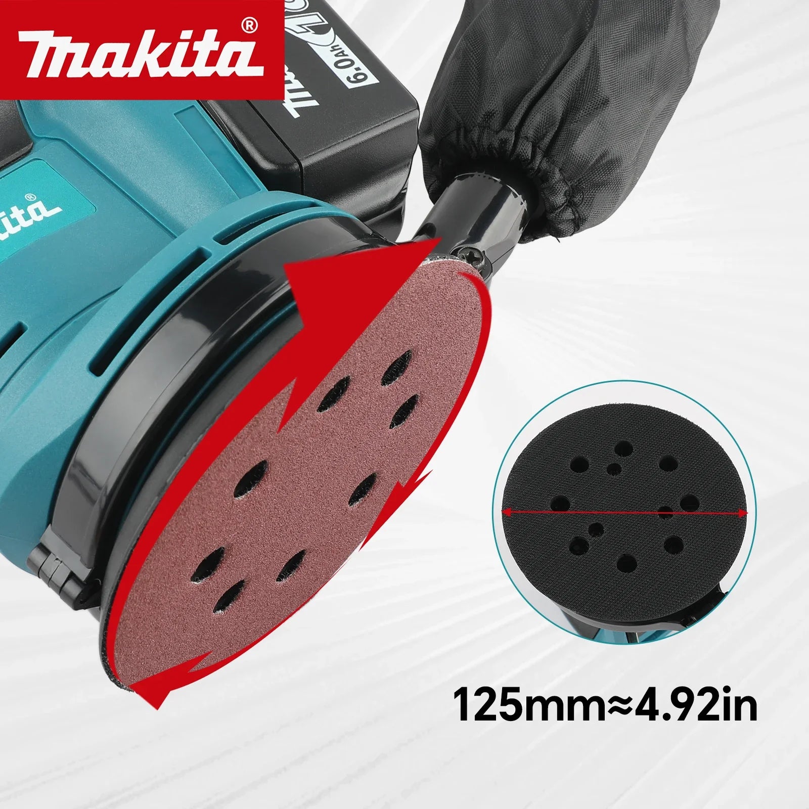 Makita 18V Cordless Random Orbit Sander for Smooth Wood Finishing