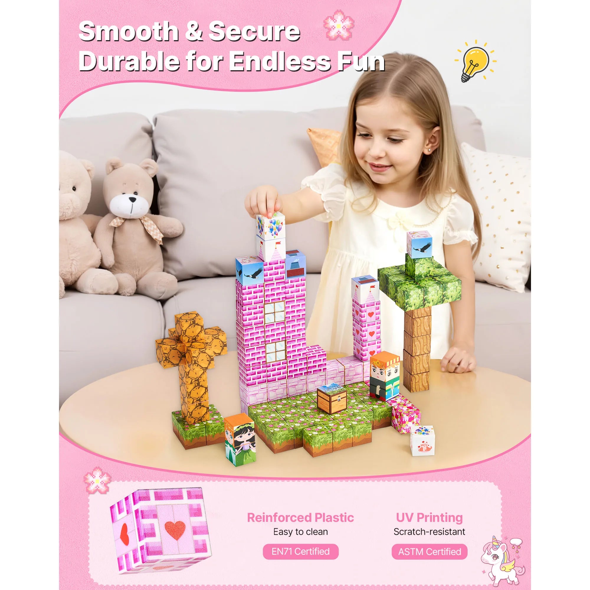 100-pack magnetiska byggklossar Prinsessslott STEM-leksakset