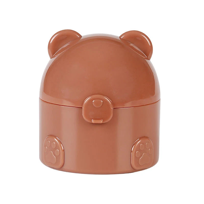 Estojo para esponja de maquilhagem em forma de urso com peneira