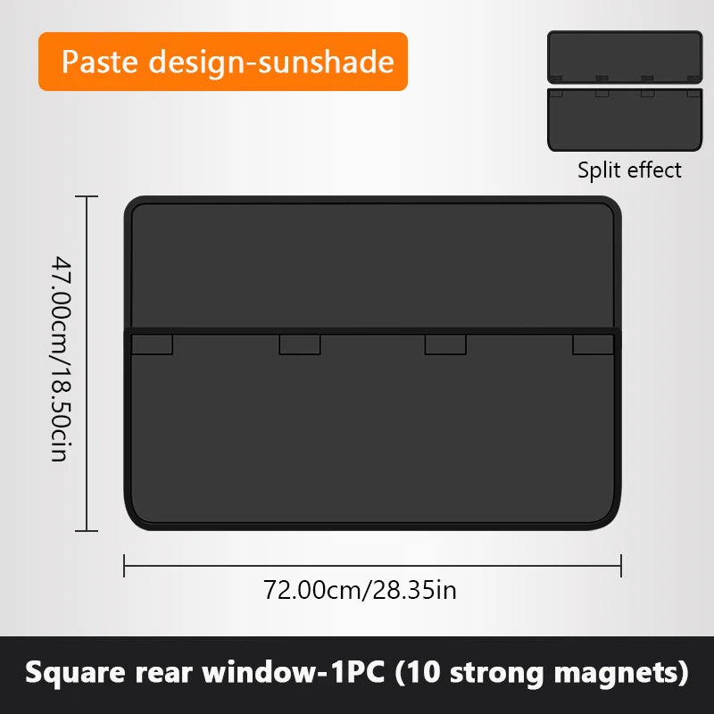 SEAMETAL 2-Section Sun Shade for Car Side Window Magnetic Curtains Sun Protection Sunshade for Children Anti-Glare UV-Blocking