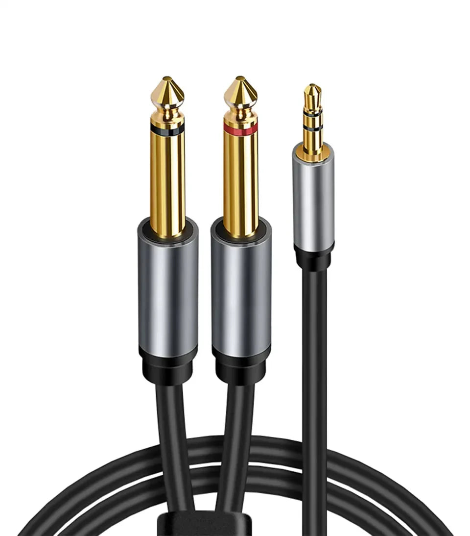 3.5 mm to Dual 6.35 mm Audio Breakout Cable