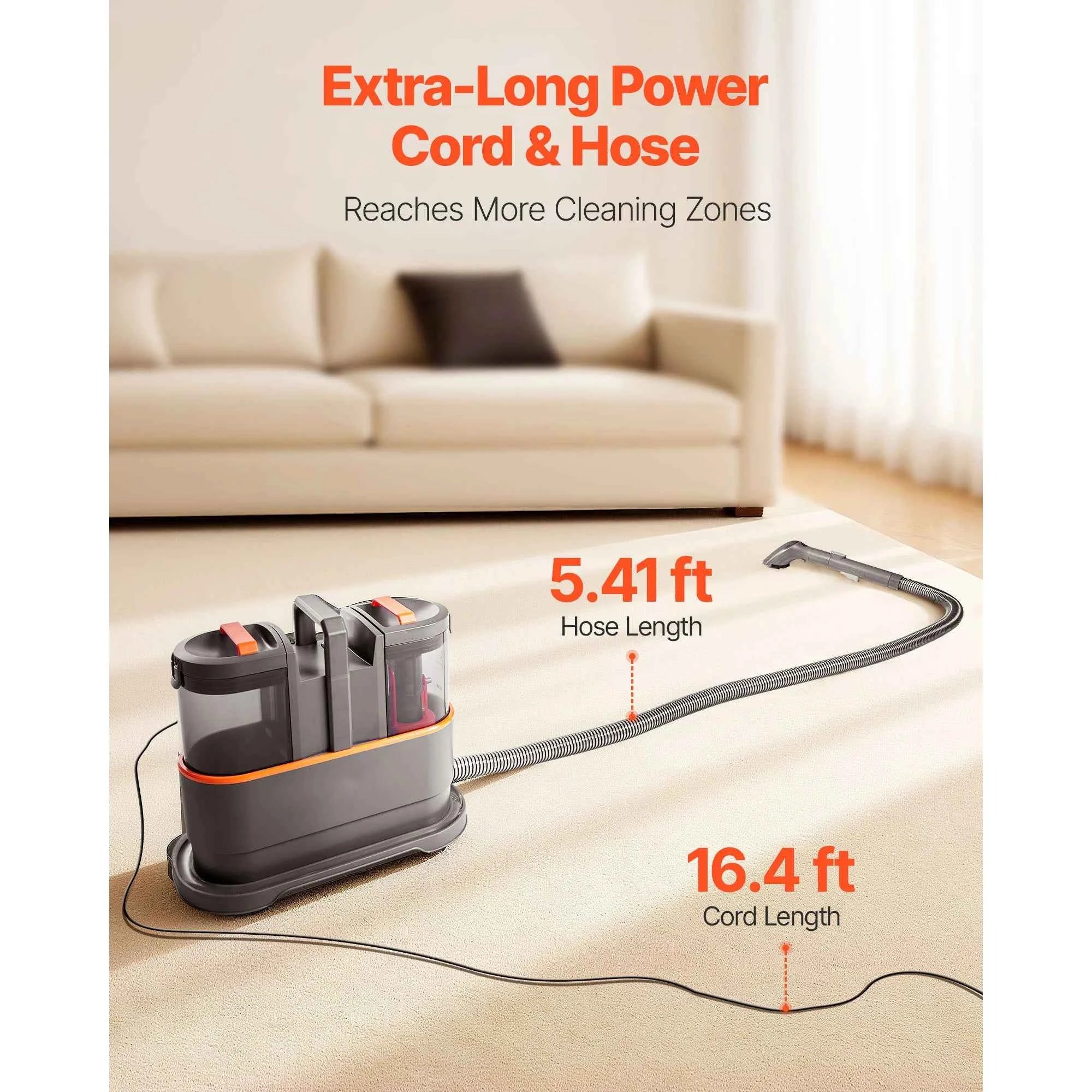 Portable Carpet Cleaner Machine with Dual Water Tanks