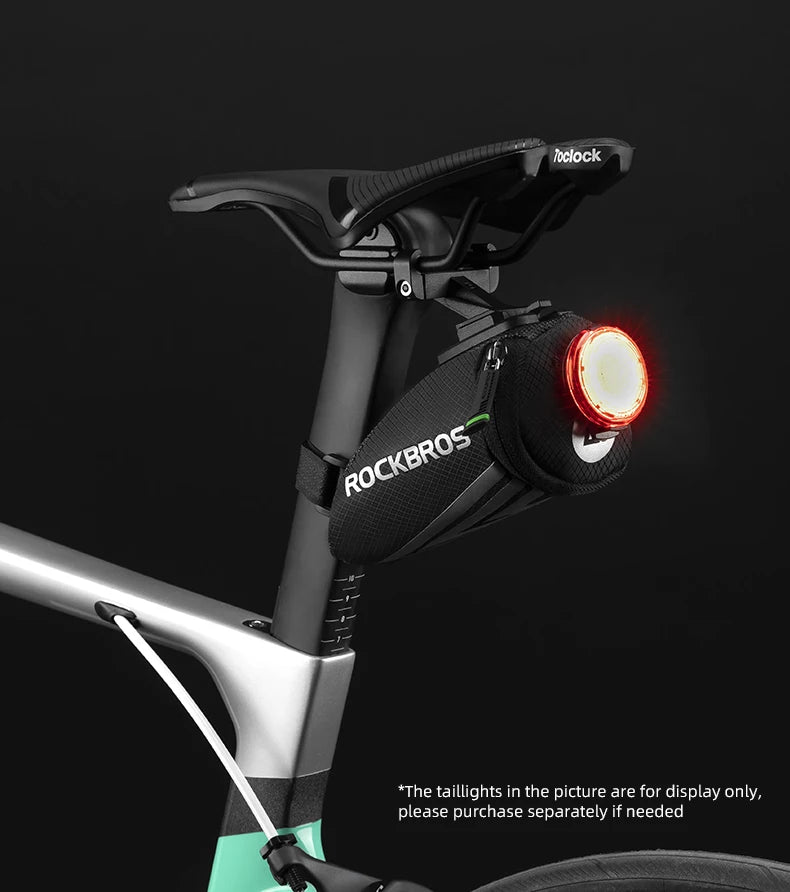 Compact Bike Saddle Bag with Reflective Design & Tool Storage