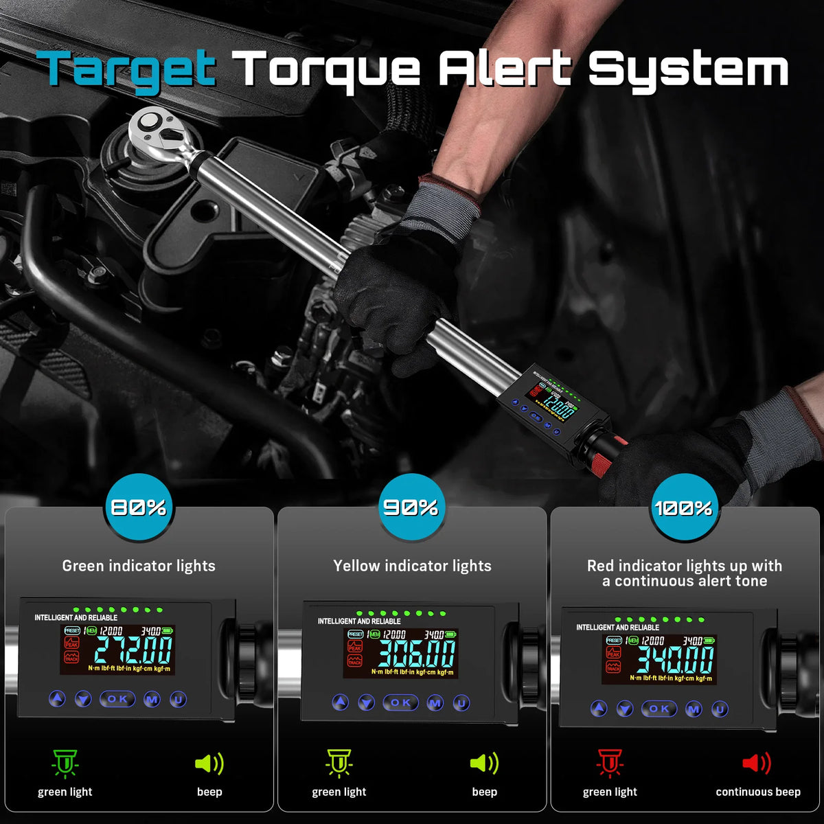 Digital Torque Wrench, 1/2-Inch Drive, 17–340 N·m