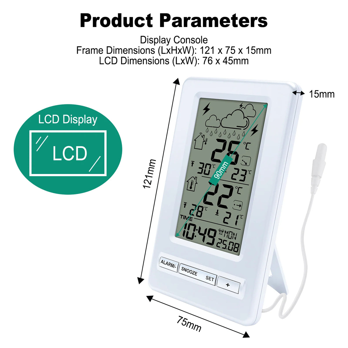 FT0104 Indoor/Outdoor Temperature Weather Station