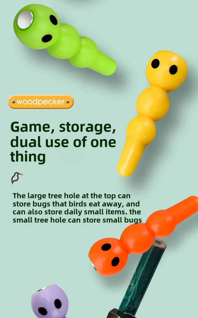 Woodpecker Toys Fishing Catching Insects Small Game Bird Catching Insects Magnetic Puzzle Early Education Training Exercise Toys 
