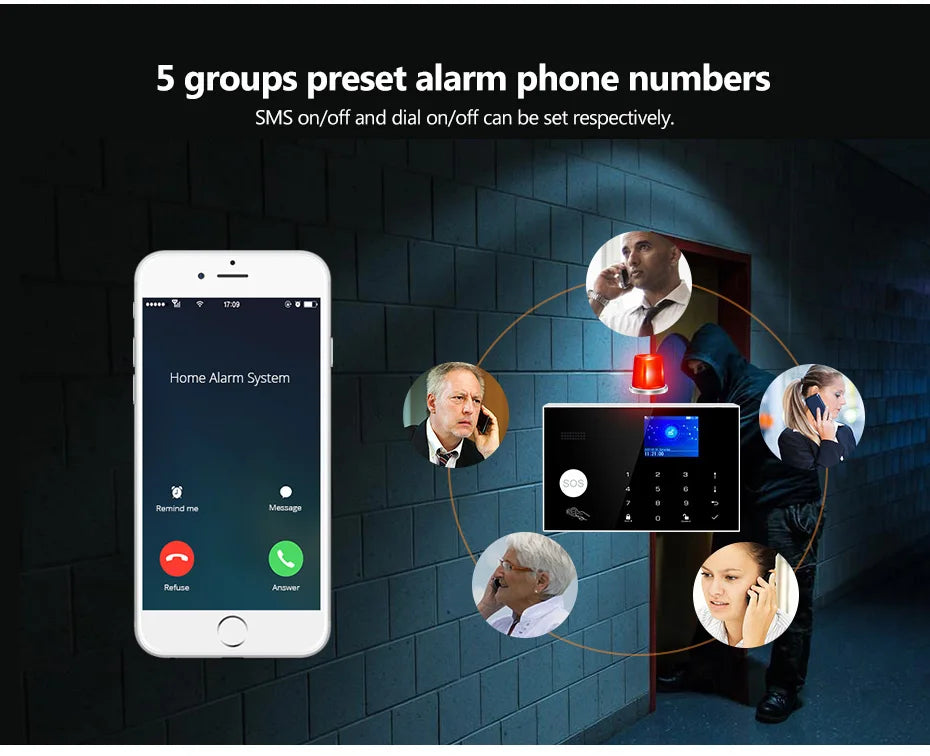 KERUI 4G/WIFI riasztó biztonsági rendszer otthonhoz hőmérséklet-/ páratartalom kijelzővel biztonsági védelem Tuya Smart Life 433MHz G34