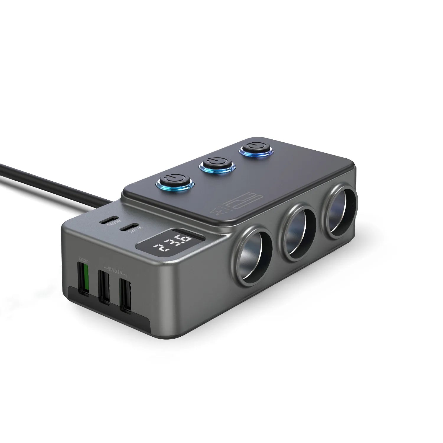 Car Cigarette Lighter Splitter Adapter with Multi-Port USB Charging