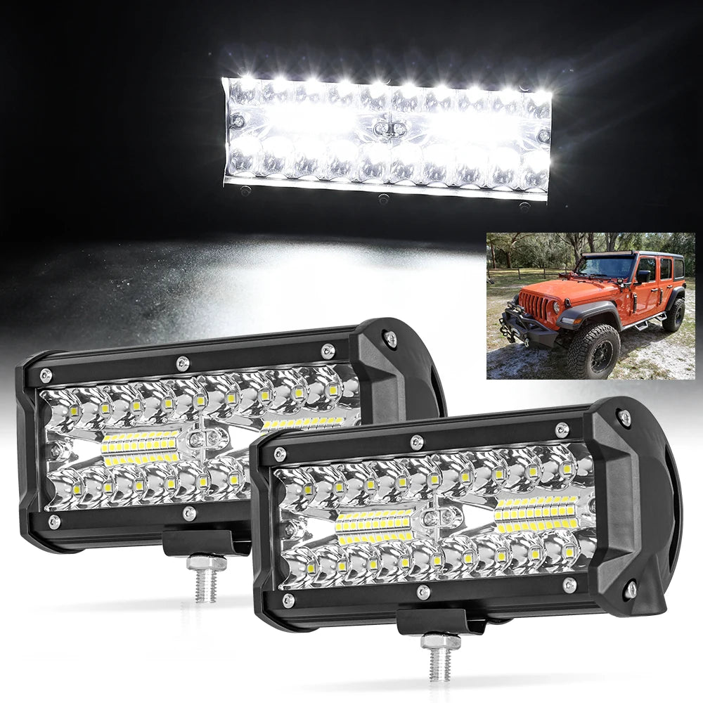 12V 24V LED Work Light Bar 4 Inch Square Offroad Light
