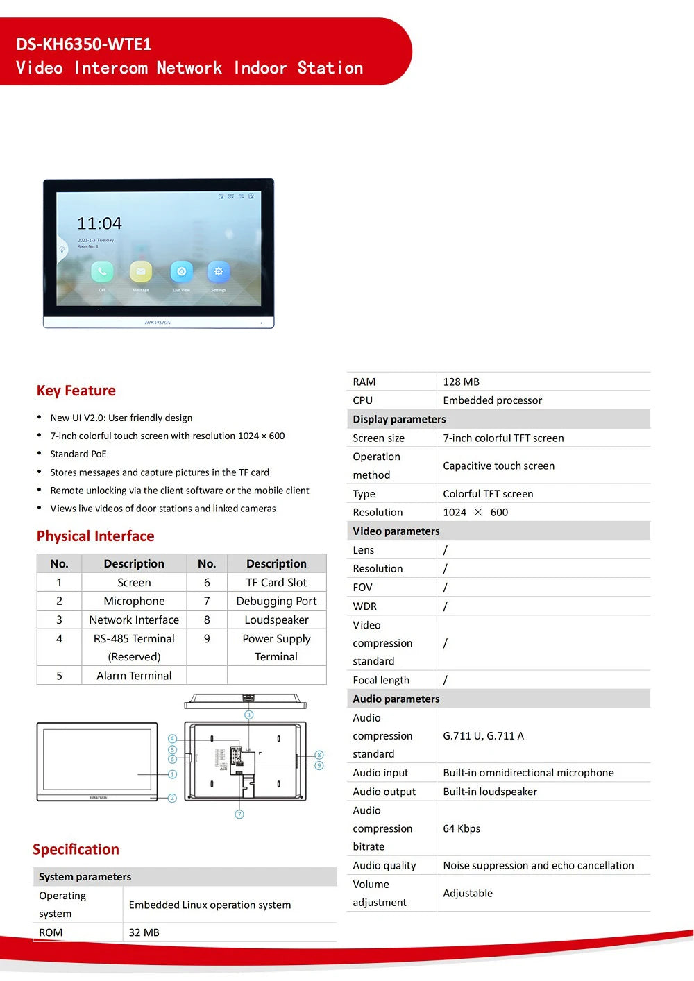 HIKVISION Original Multi-language POE Video intercom KIT,include DS-KV8113-WME1(C) & DS-KH6350-WTE1 & PoE Switch Spy-shop.com