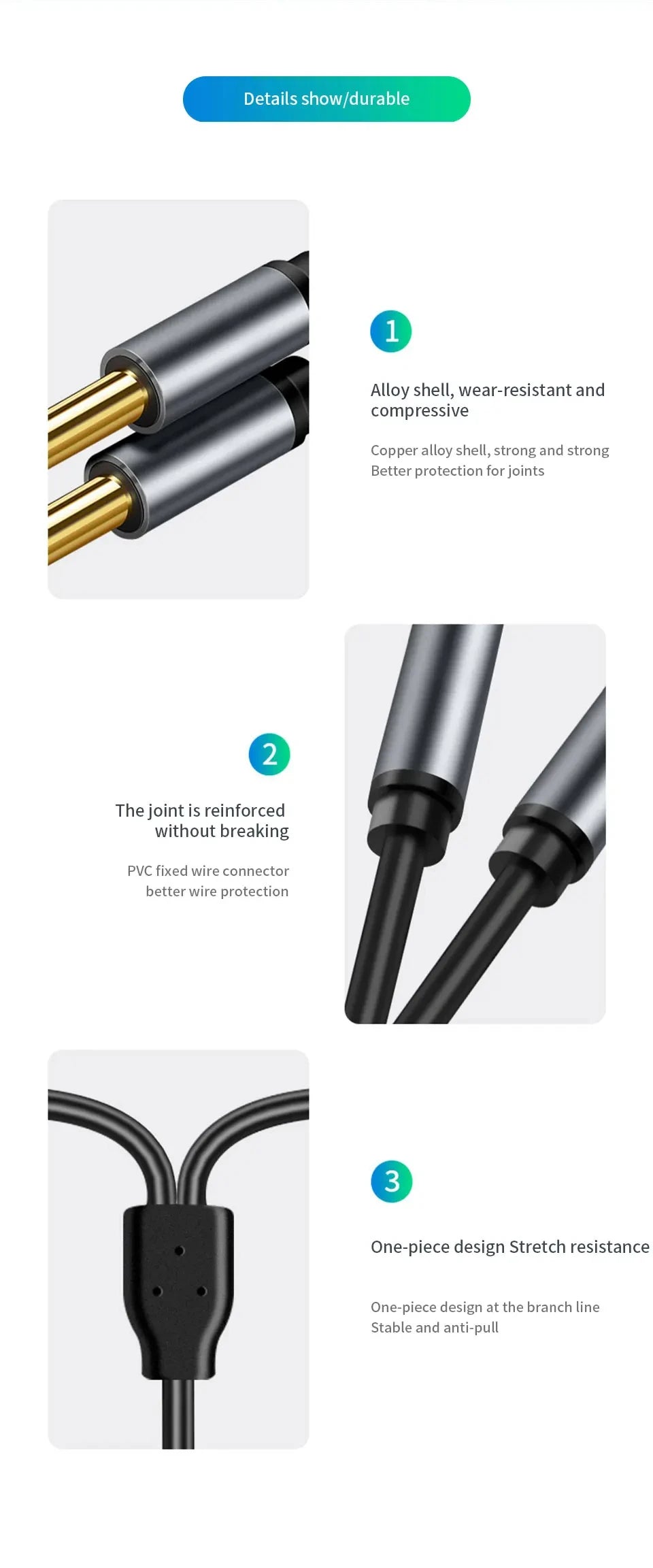 3.5 mm to Dual 6.35 mm Audio Breakout Cable