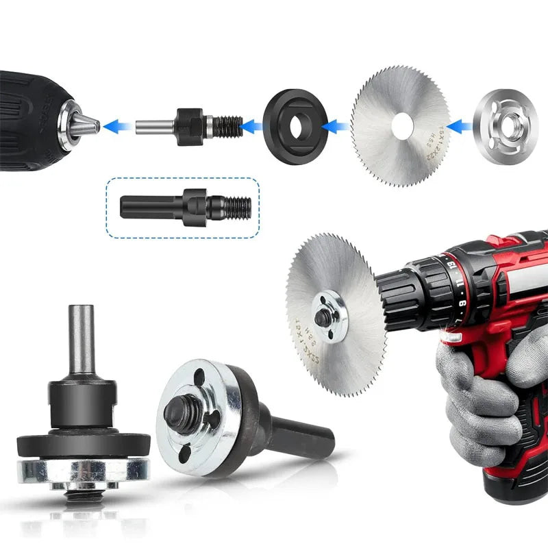 Angle Grinder Adapter For Electric Power Drill Converter Attachment Flange Nut Parts Set Connect Rod Disc Wheel Arbor Mandrel