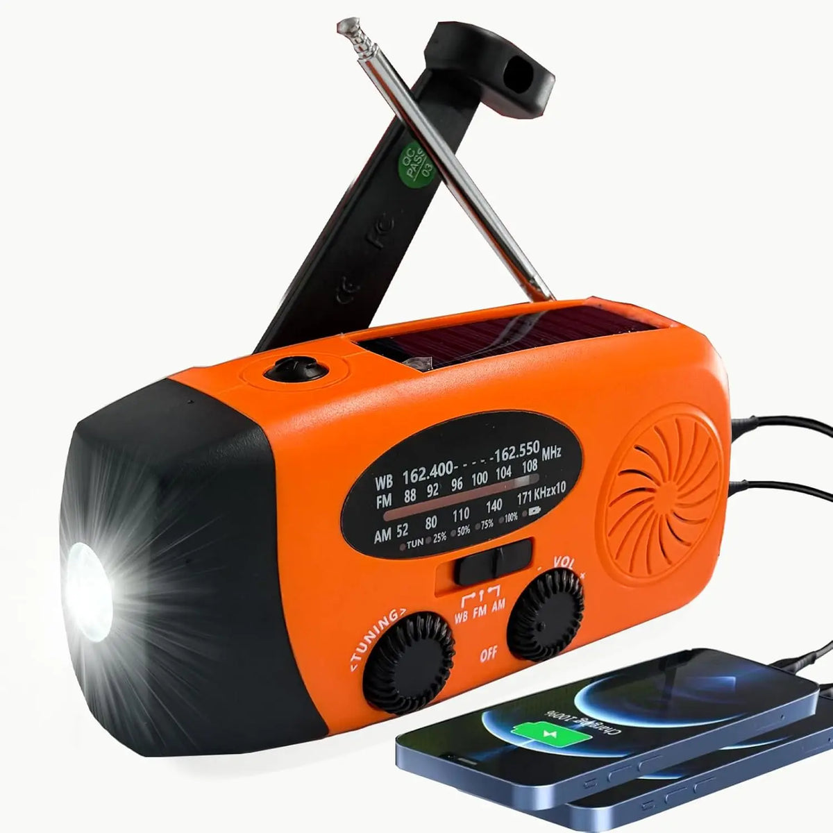 Radio AM/FM con manovella e pannello solare