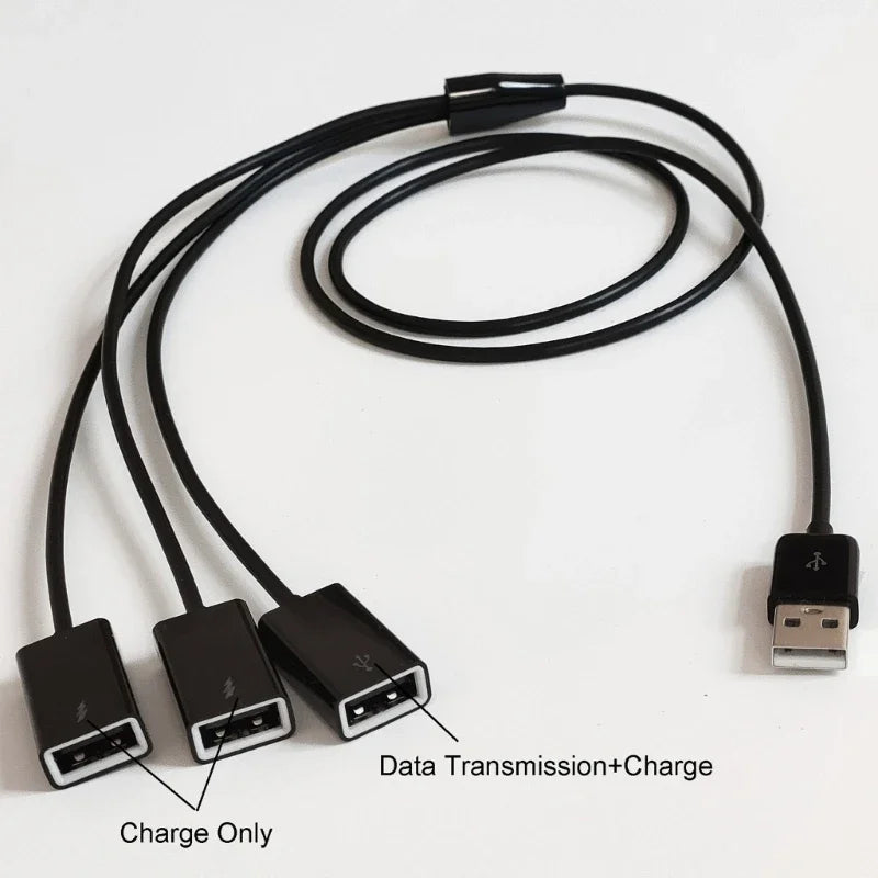 Cablu prelungitor USB 3 în 1, cablu USB cu încărcare rapidă, splitter USB, adaptor USB tată la USB mamă, USB 2.0