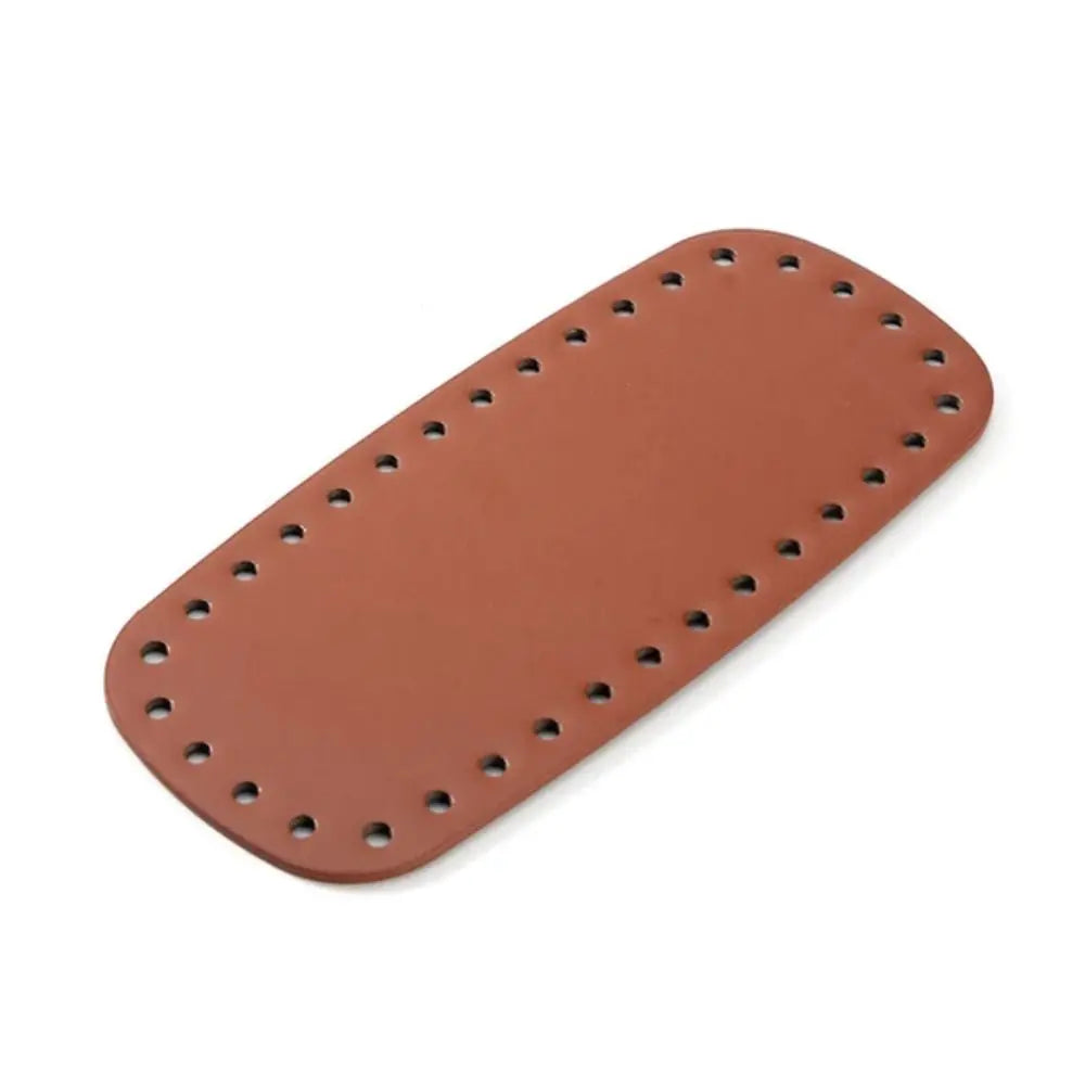 Base de bolsa de croche em couro PU oval, 20 × 9 cm