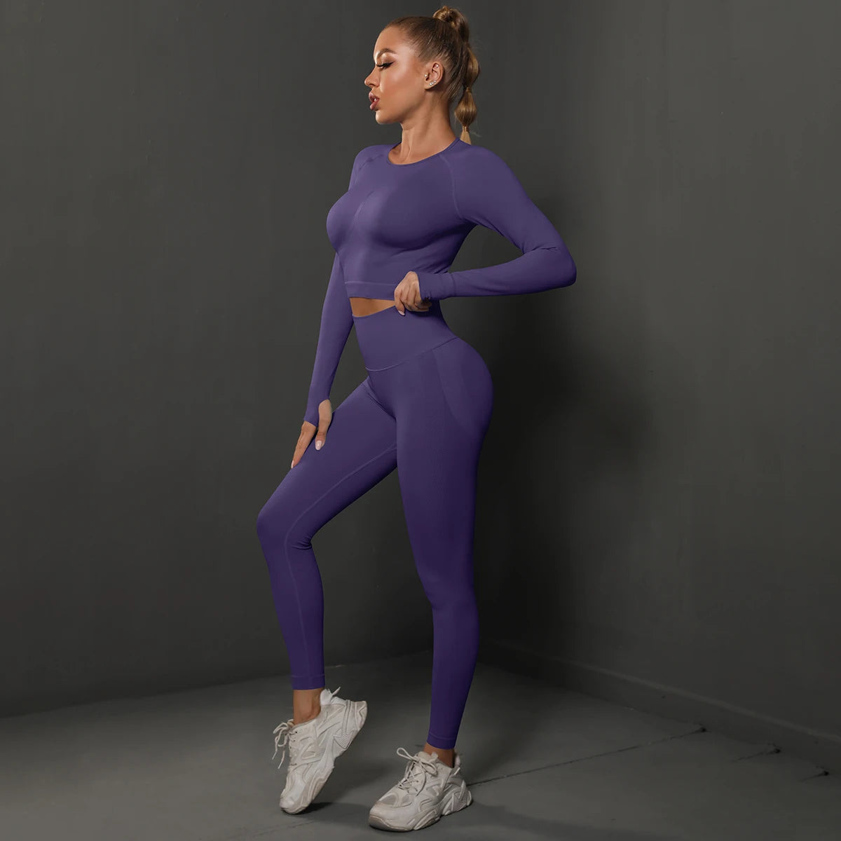 Ženski dugi rukav yoga top i set hlača