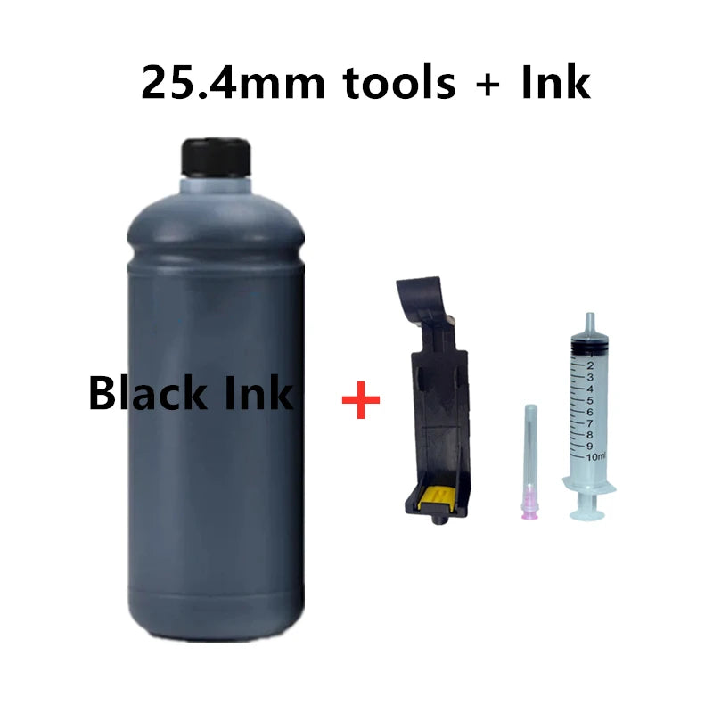 Eco 100ml Refillable Ink Compatible Quick-drying Solvent Ink Refill Ink Tool Snap Fill for 12.7mm Handheld Inkjet Printer