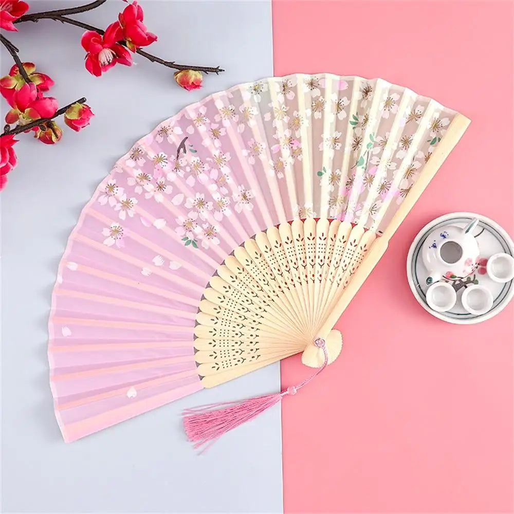 Faltbarer Handfächer aus Holz, 20.5 cm, für Hochzeiten und Gäste