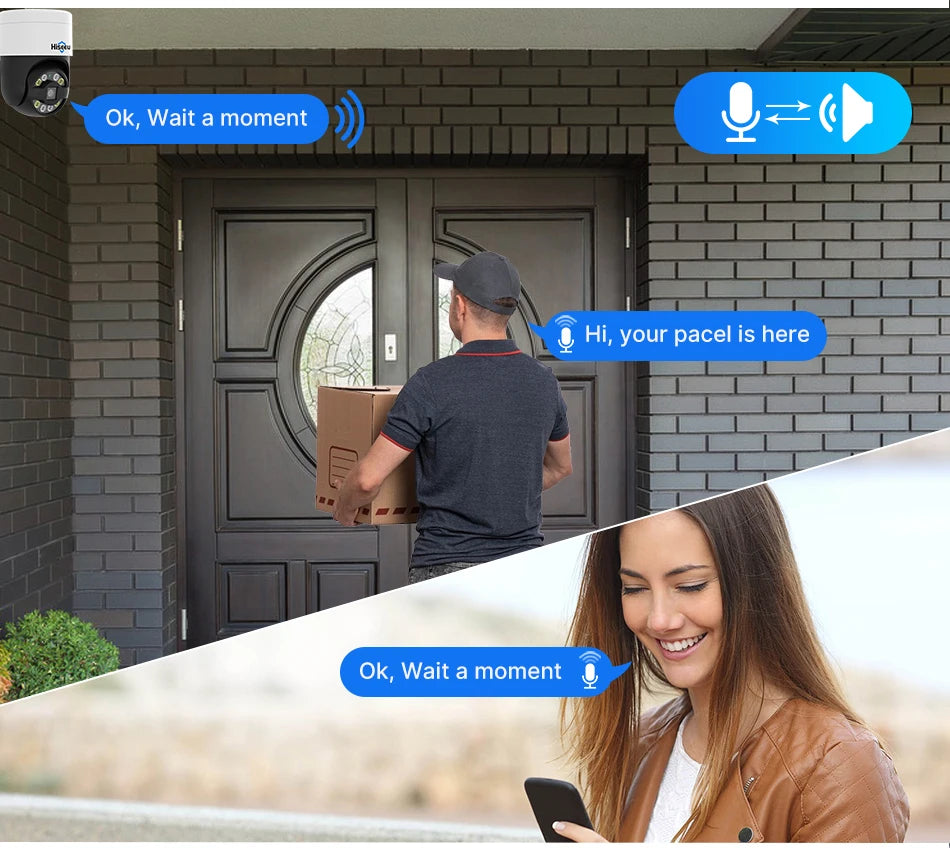 4K 8MP PoE PTZ IP Camera with Full Color Night Vision and Two-Way Audio