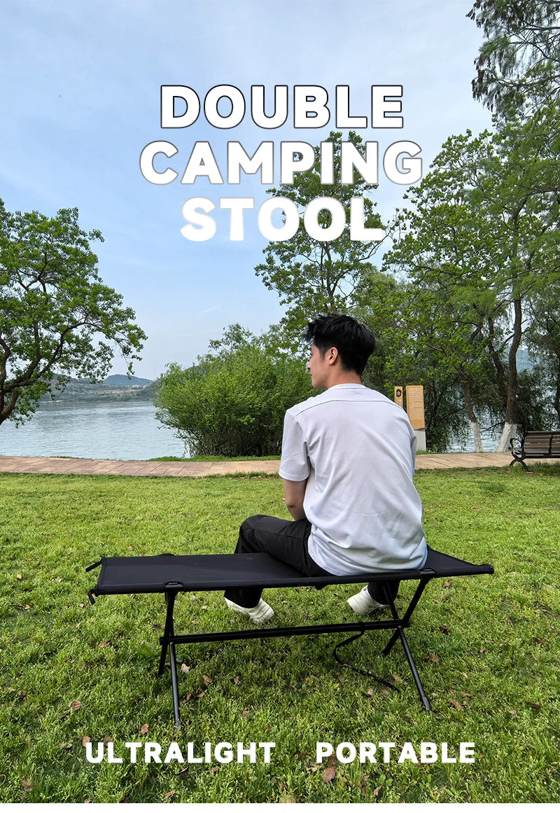 Double Camping Stool for Two, Ultralight Folding Outdoor Seat