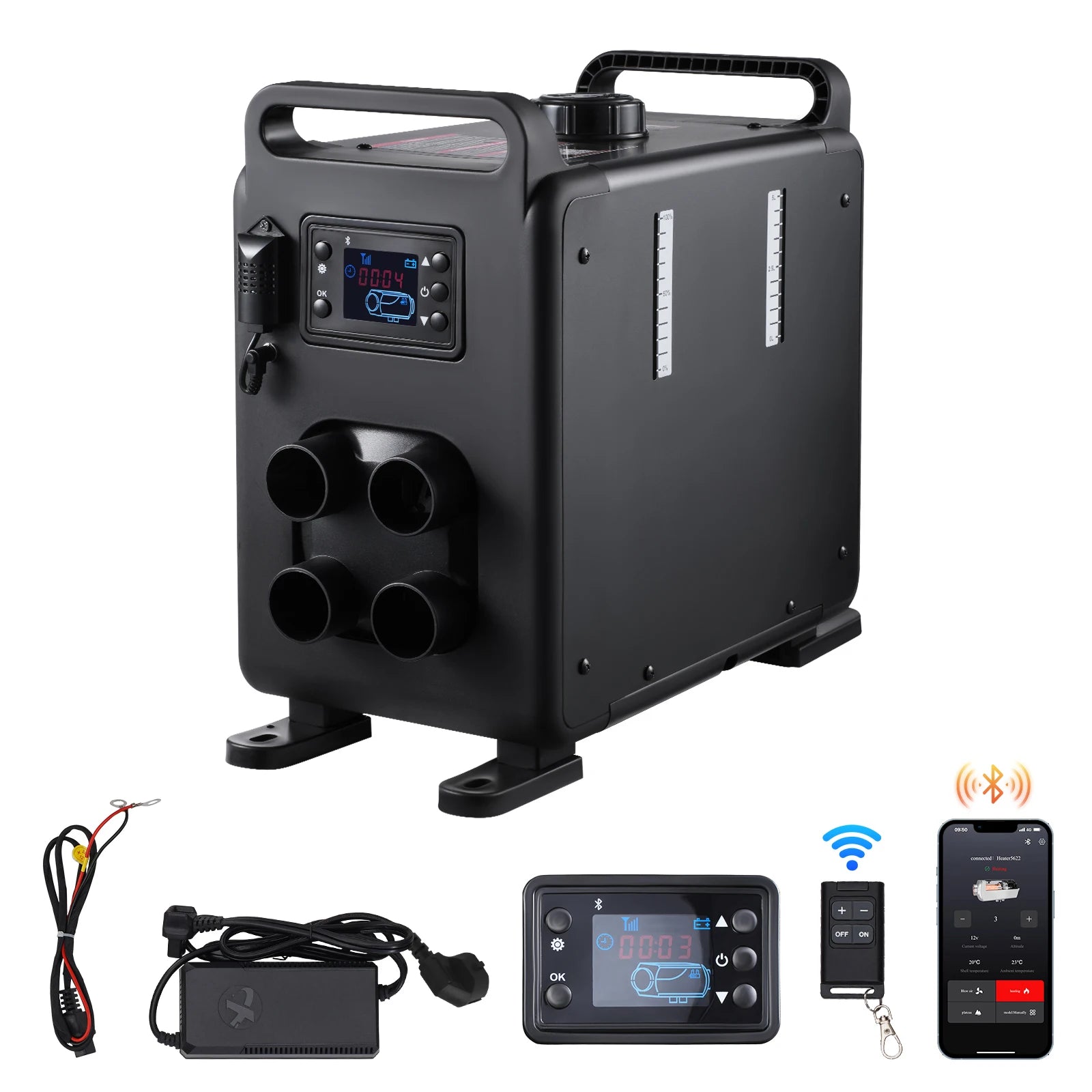 8kW Diesel Air Heater with Bluetooth Control for RVs, Vehicles & Garage