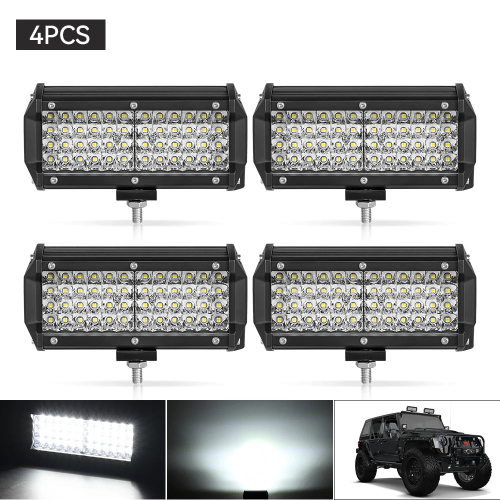 12V 24V LED Work Light Bar 4 Inch Square Offroad Light