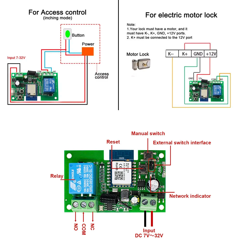 Tuya One-Channel Dry-Contact Relay Options