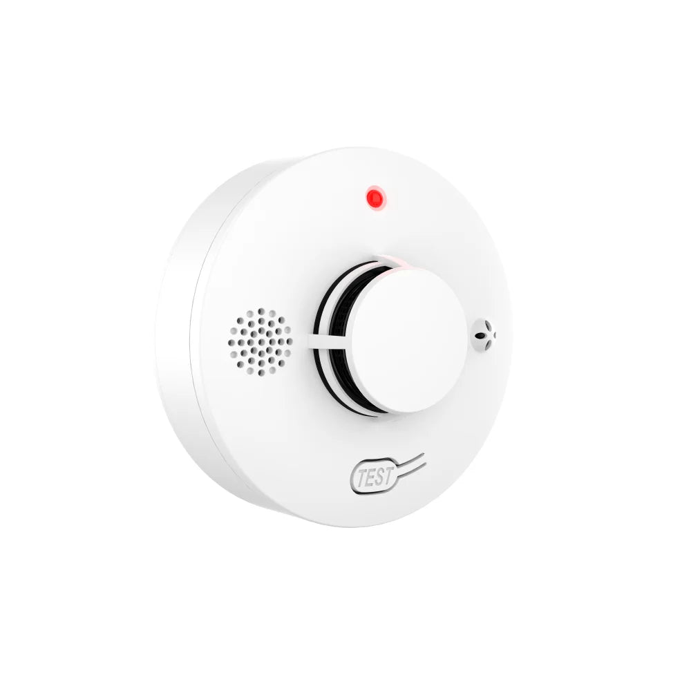 Independent Smart Smoke Detector Wireless Fire Alarm Sensor with Sound and Flash Light for Home Kitchen Office Safety Protection