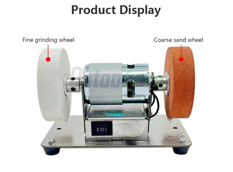 100W Double Grinder Machine Artifact Table Grinder Motor Micro Coarse and Fine Polishing Electric Grinding Wheel Grindig Stone 