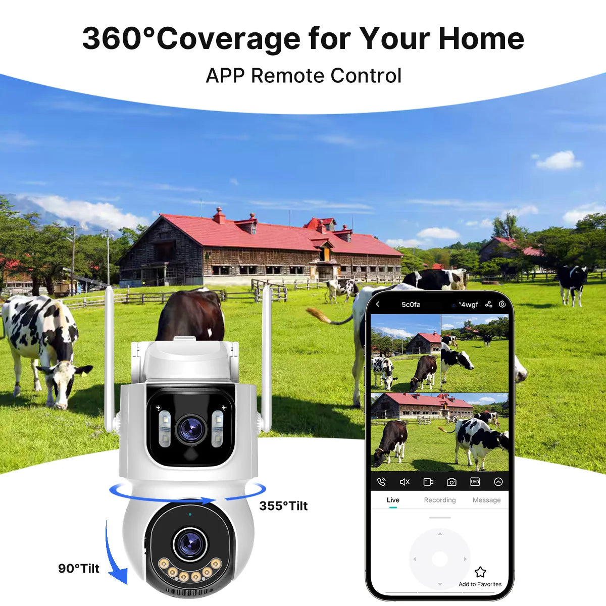 4G Solar Outdoor Security Camera with Battery, PTZ, Auto Tracking