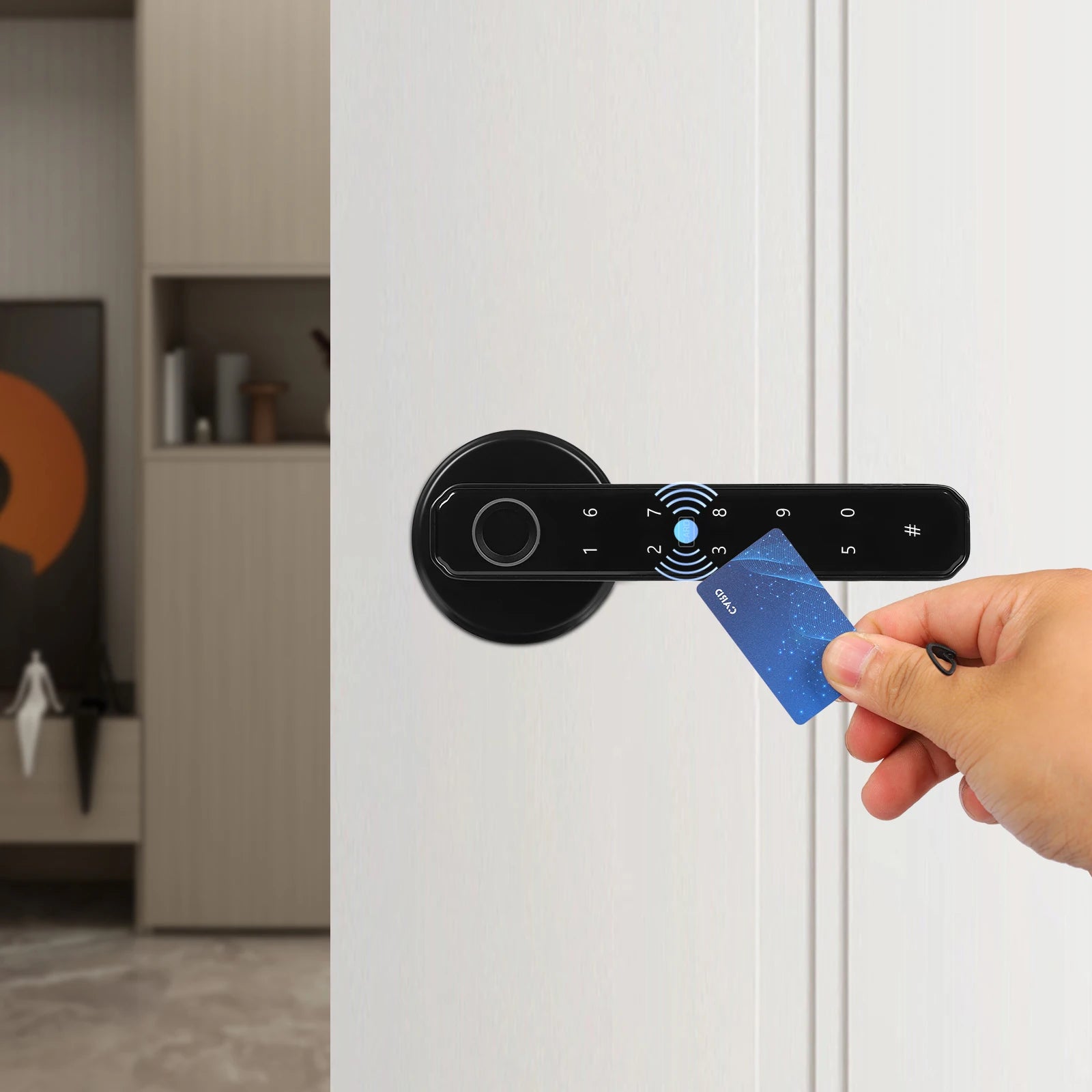 Fingerprint Door Lock, Smart Door Knob, Smart Door Handle Lock This Product Is Suitable for Homes Apartments Offices Door Thickness Is 35-55mm