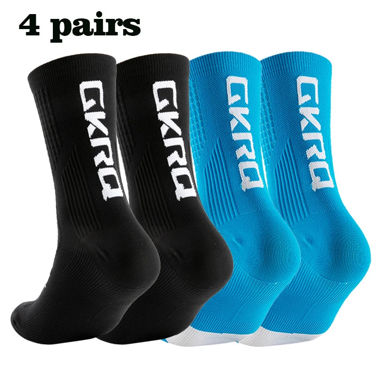 Meias de ciclismo GKRQ, conjunto de 4 pares, tamanhos M ou L