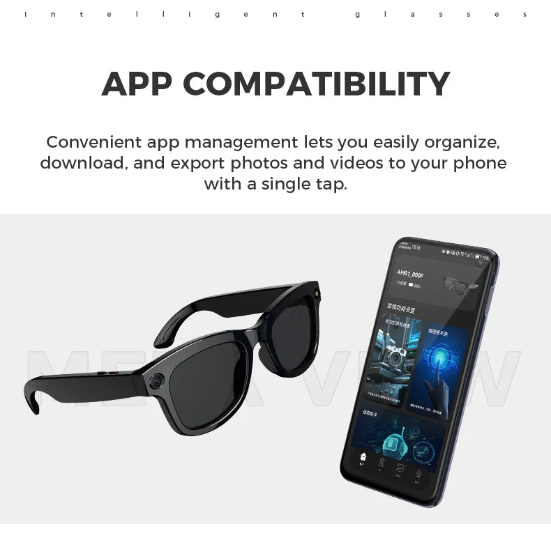 Slimme bril met camera, AI-vertaling en Bluetooth-audio M01