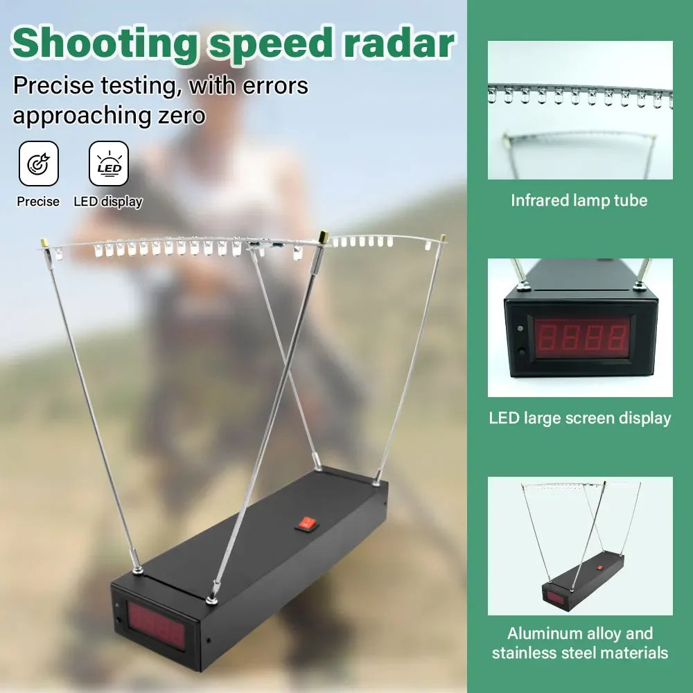 High Precision Chronograph 30-9999 FPS for Shooting Sports with Velocimetry Function for Slingshot and Bow Velocity Measurement