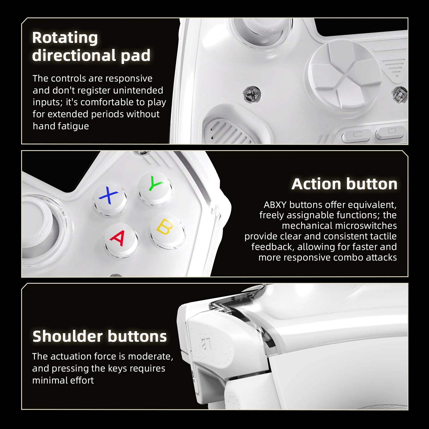 Interactive Screen Wireless Gaming Controller for PC, Steam, Linux, Android, Switch, iOS